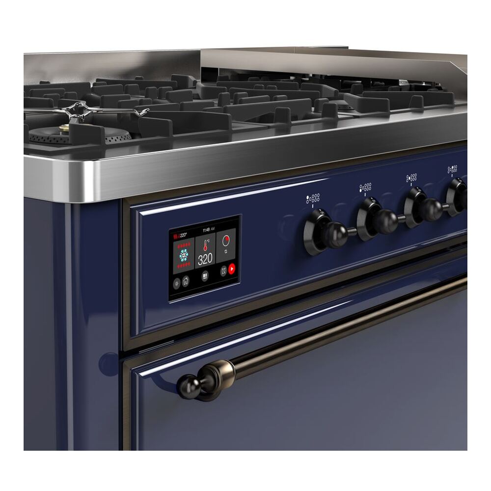 ILVE_UM15FDQNS3MBBLP_Majestic_II_60"_Dual_Fuel_Range_Top_Angle