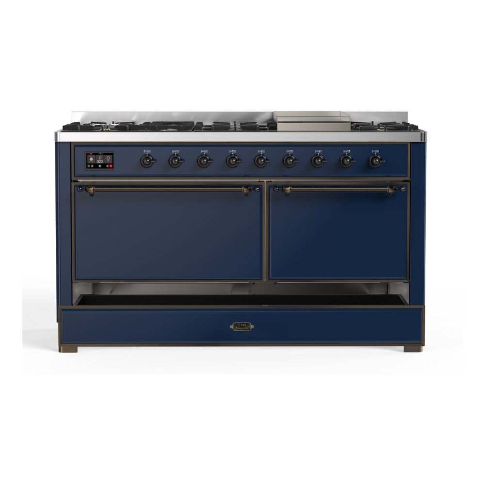 ILVE UM15F Majestic II 60 inch Dual Fuel Range with 9 Burners, Griddle