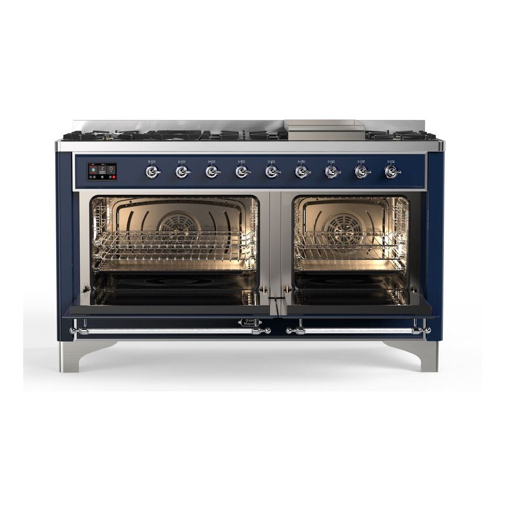 ILVE_UM15FDQNS3MBCLP_Majestic_II_60"_Dual_Fuel_Range_Front_View