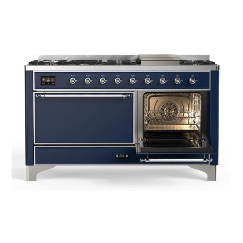 ILVE_UM15FDQNS3MBCLP_Majestic_II_60"_Dual_Fuel_Range_Right_Angle