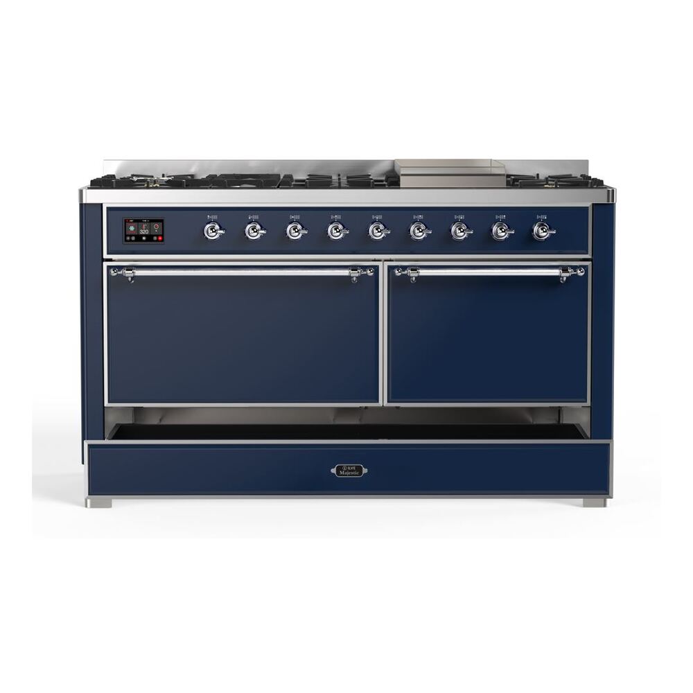 ILVE UM15F Majestic II 60 inch Dual Fuel Range with 9 Burners, Griddle