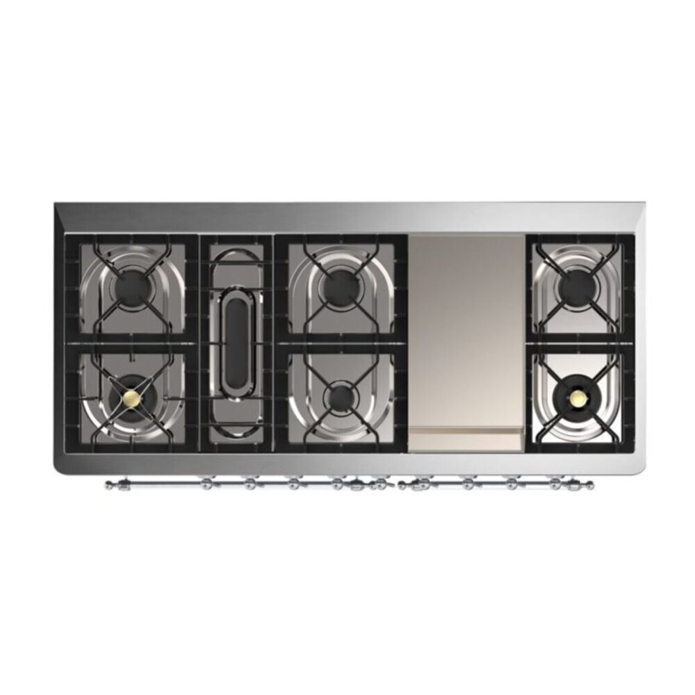 ILVE UM15F Majestic II 60 inch Dual Fuel Range with 9 Burners, Griddle