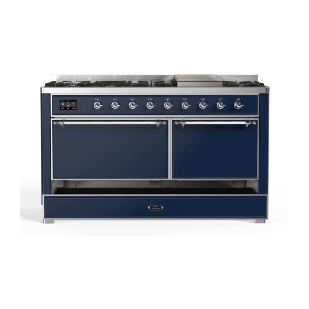 ILVE UM15F Majestic II 60 inch Dual Fuel Range with 9 Burners, Griddle