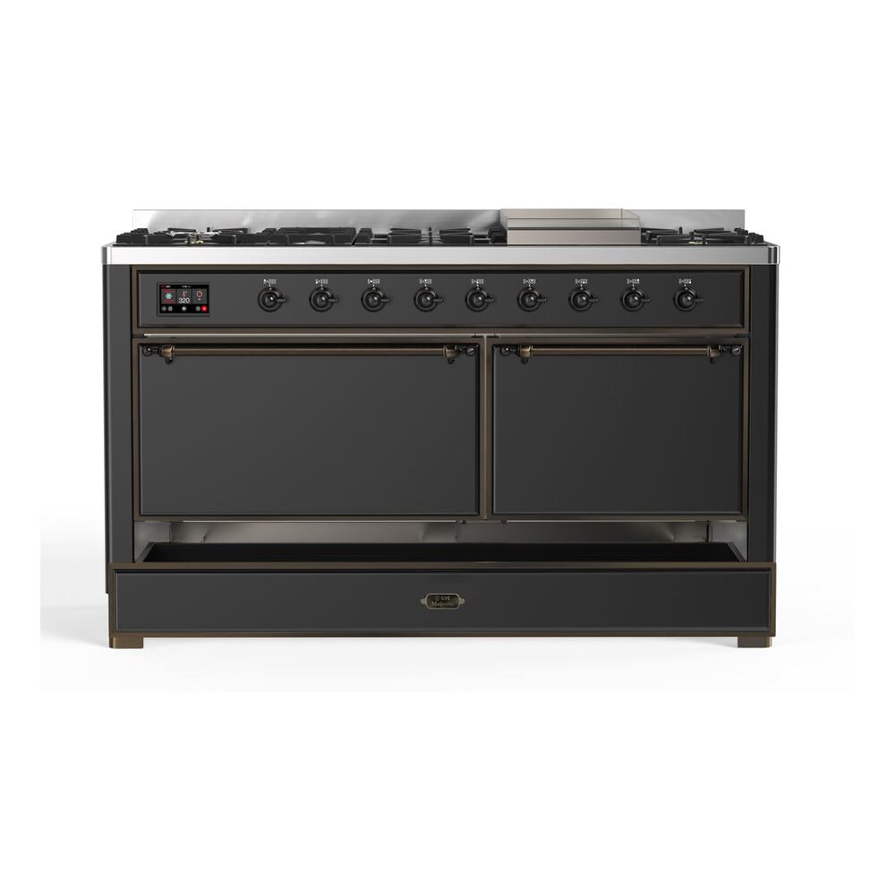 ILVE UM15F Majestic II 60 inch Dual Fuel Range with 9 Burners, Griddle