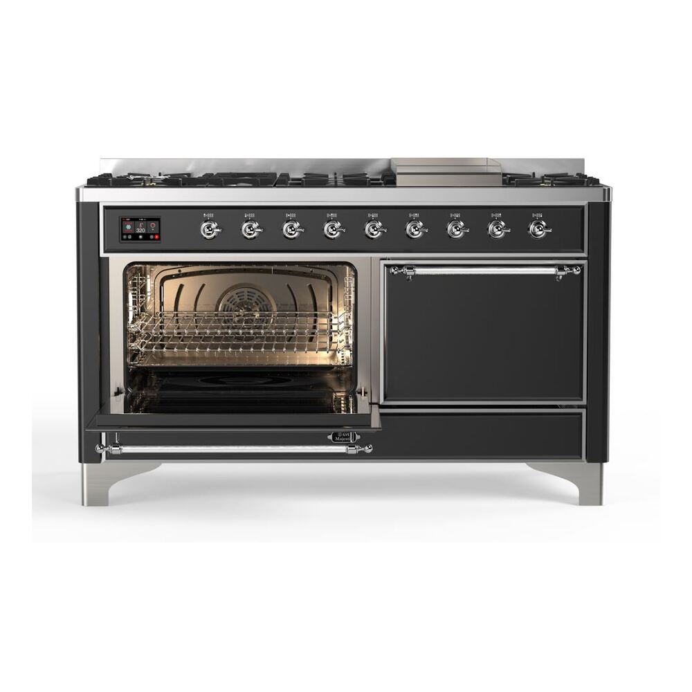 ILVE_UM15FDQNS3MGCLP_Majestic_II_60"_Dual_Fuel_Range_Left_Angle