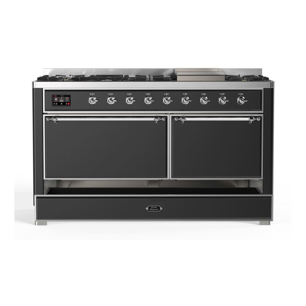 ILVE UM15F Majestic II 60 inch Dual Fuel Range with 9 Burners, Griddle