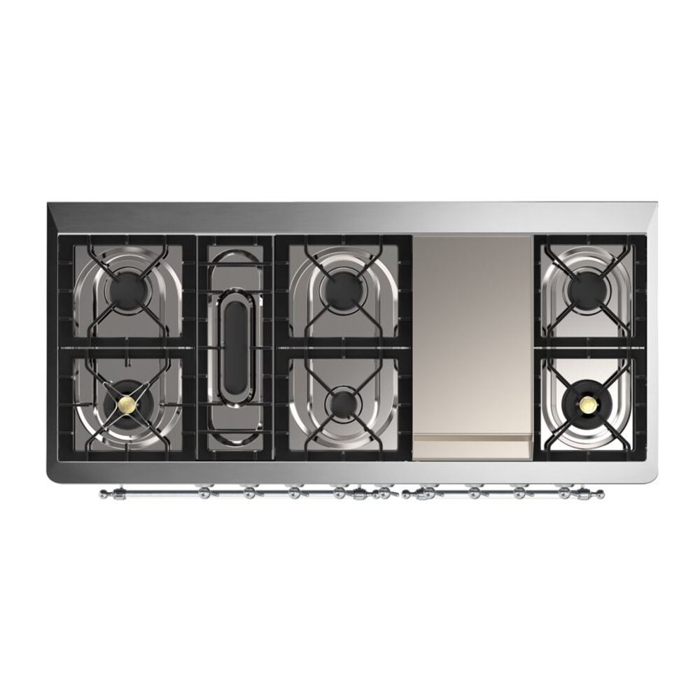 ILVE UM15F Majestic II 60 inch Dual Fuel Range with 9 Burners, Griddle
