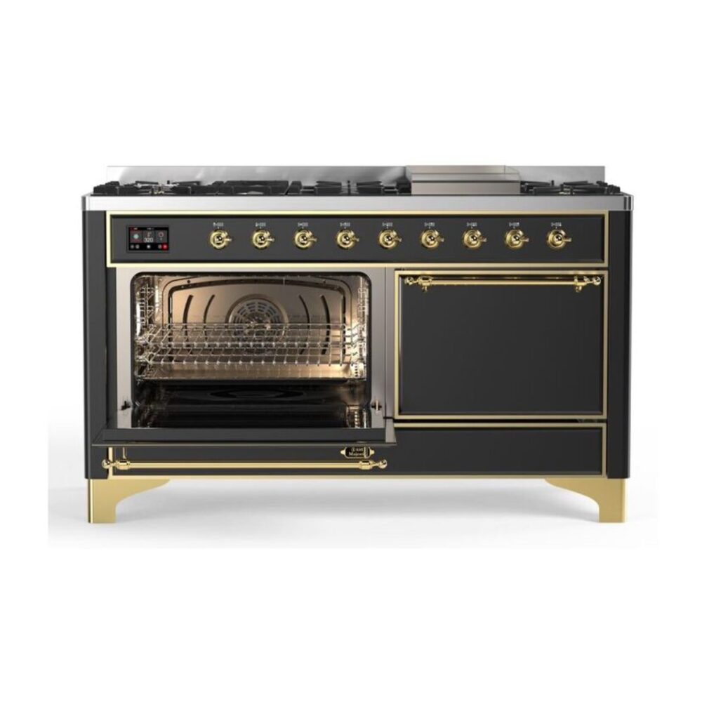 ILVE_UM15FDQNS3MGGLP_Majestic_II_60"_Dual_Fuel_Range_Left_Angle