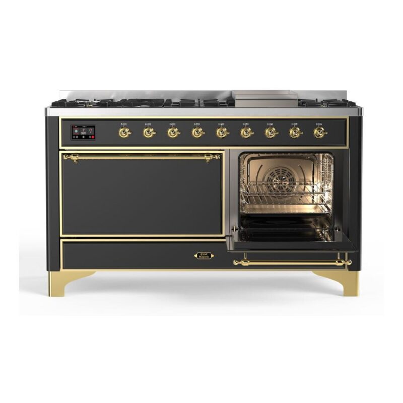 ILVE_UM15FDQNS3MGG_Majestic_II_60"_Dual_Fuel_Range_Right_Angle