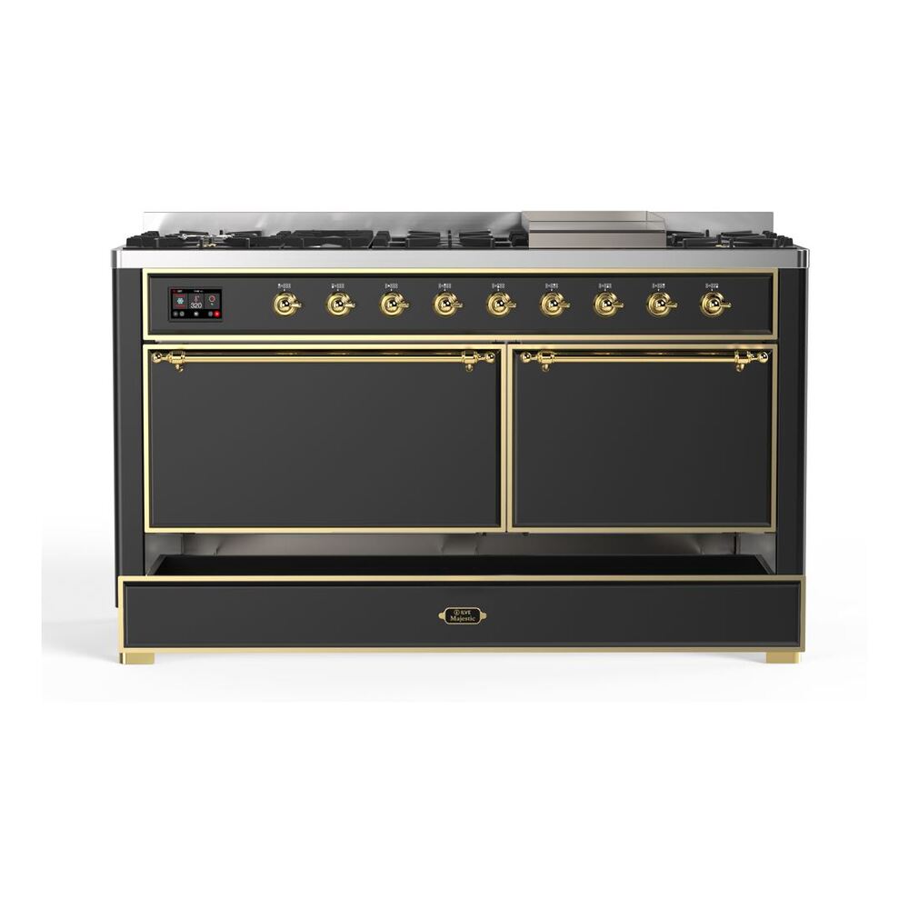 ILVE UM15F Majestic II 60 inch Dual Fuel Range with 9 Burners, Griddle
