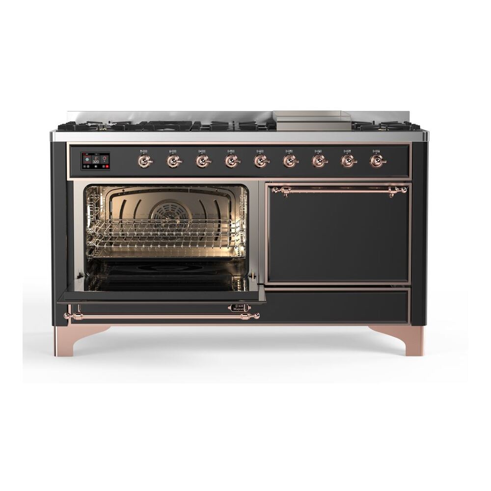 ILVE_UM15FDQNS3MGPLP_Majestic_II_60"_Dual_Fuel_Range_Top_Angle