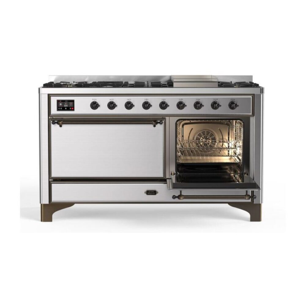 ILVE_UM15FDQNS3SSBLP_Majestic_II_60"_Dual_Fuel_Range_Right_Angle