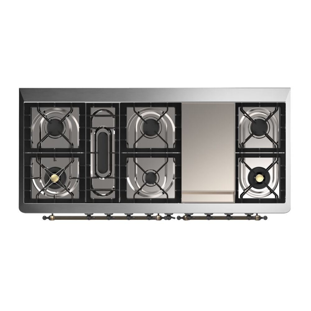 ILVE UM15F Majestic II 60 inch Dual Fuel Range with 9 Burners, Griddle