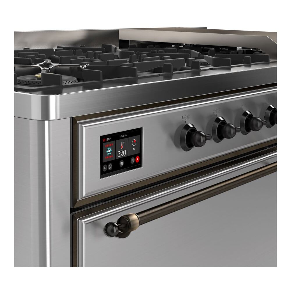 ILVE_UM15FDQNS3SSB_Majestic_II_60"_Dual_Fuel_Range_Top_Angle