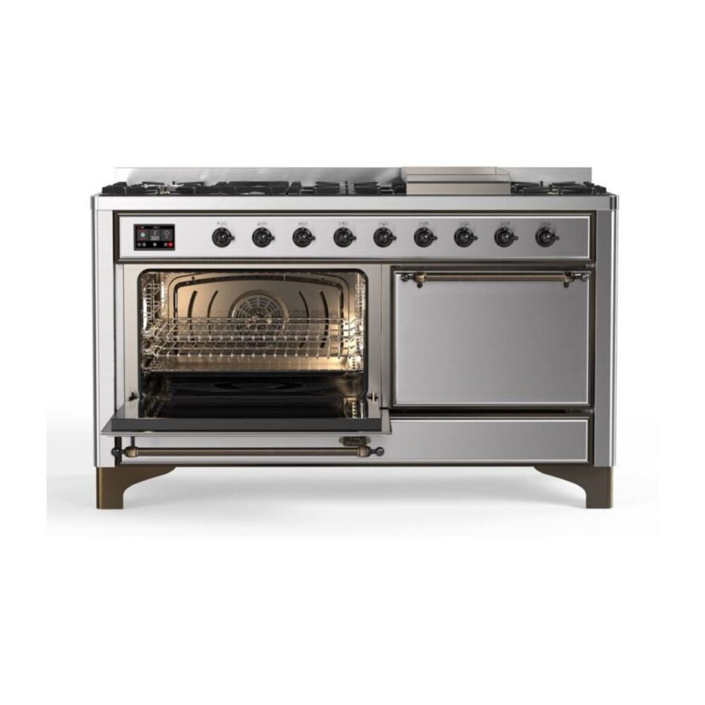 ILVE_UM15FDQNS3SSB_Majestic_II_60"_Dual_Fuel_Range_Left_Angle
