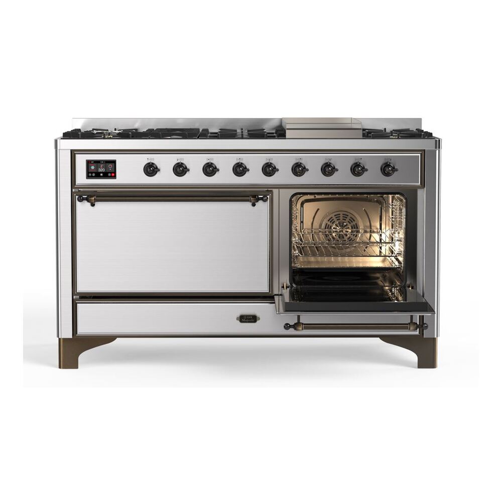 ILVE_UM15FDQNS3SSB_Majestic_II_60"_Dual_Fuel_Range_Right_Angle