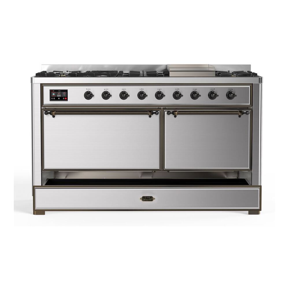 ILVE UM15F Majestic II 60 inch Dual Fuel Range with 9 Burners, Griddle