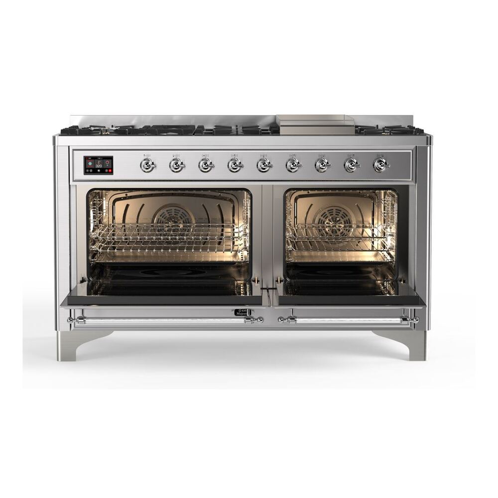 ILVE_UM15FDQNS3SSCLP_Majestic_II_60"_Dual_Fuel_Range_Front_View