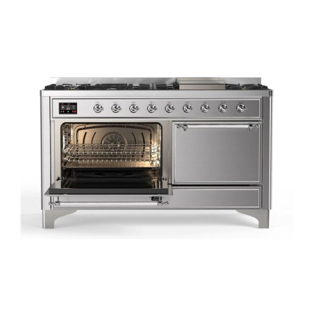 ILVE_UM15FDQNS3SSCLP_Majestic_II_60"_Dual_Fuel_Range_Left_Angle