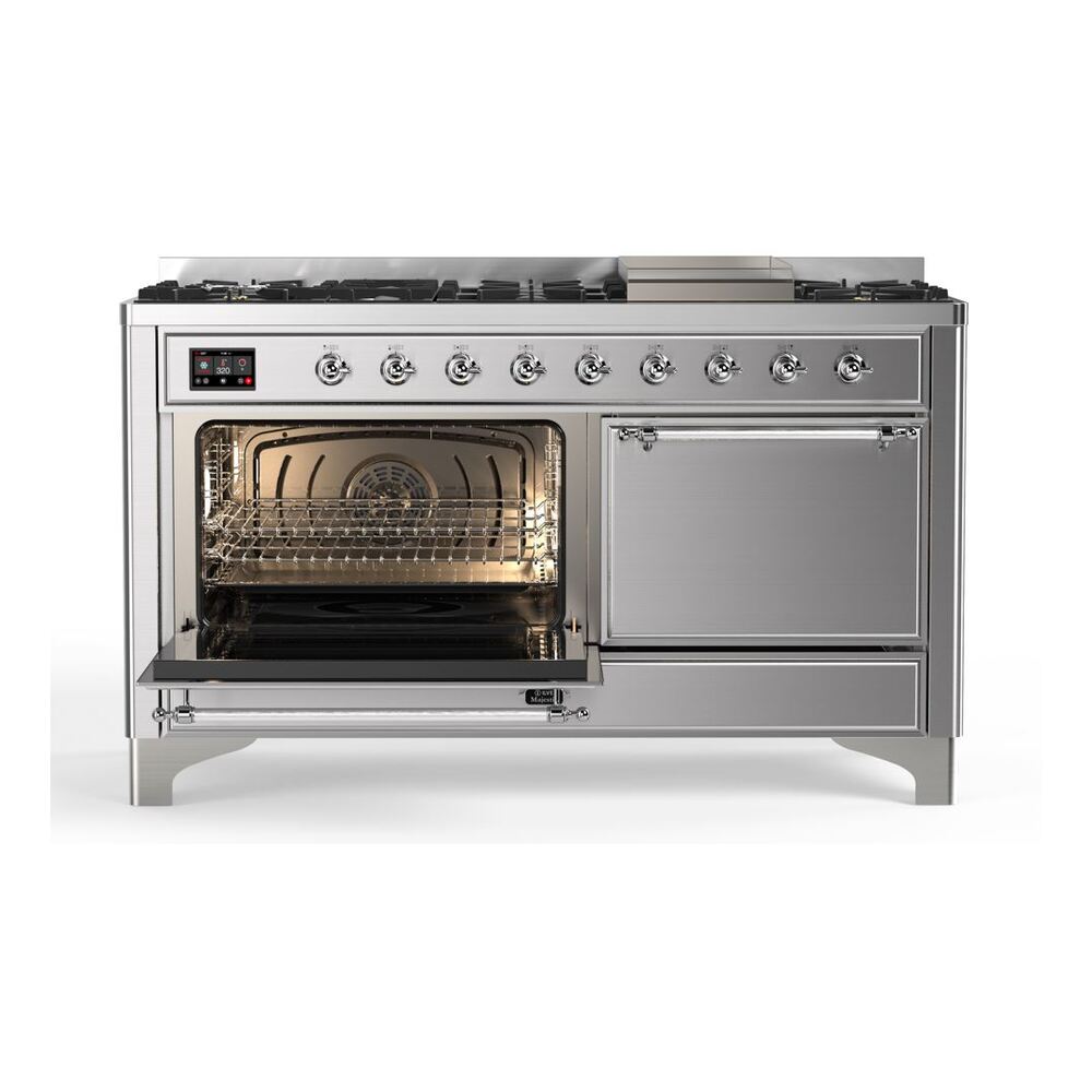 ILVE_UM15FDQNS3SSCLP_Majestic_II_60"_Dual_Fuel_Range_Left_Angle