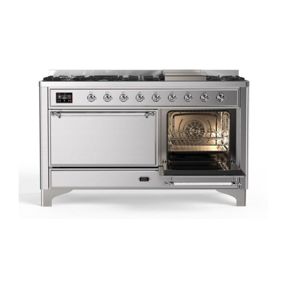 ILVE_UM15FDQNS3SSCLP_Majestic_II_60"_Dual_Fuel_Range_Right_Angle