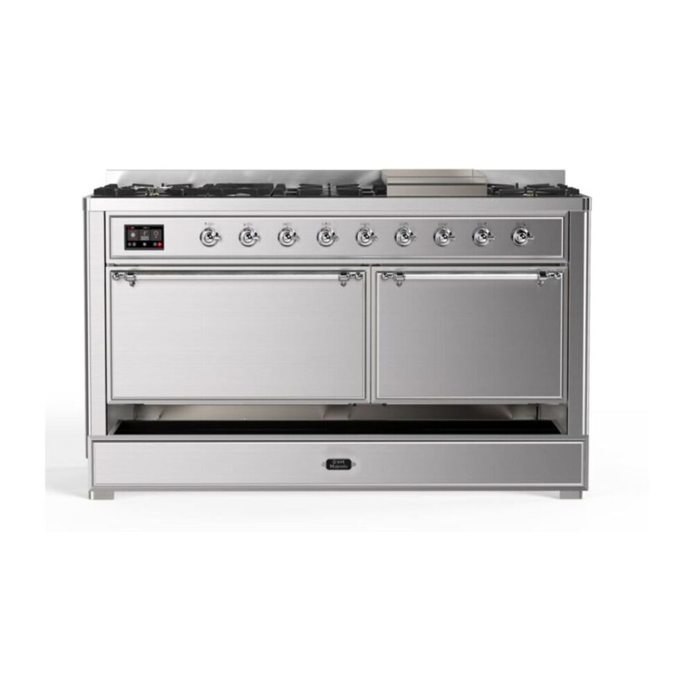ILVE UM15F Majestic II 60 inch Dual Fuel Range with 9 Burners, Griddle