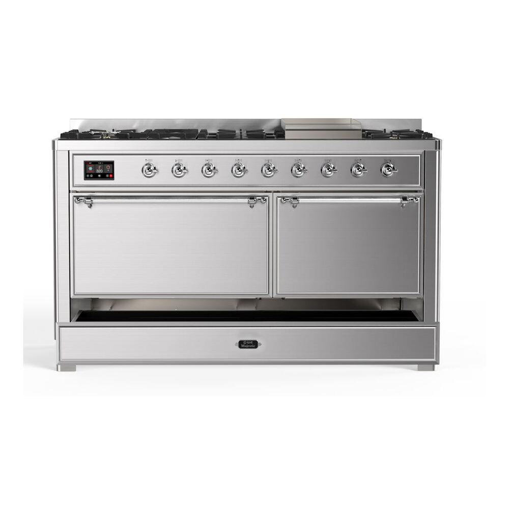 ILVE UM15F Majestic II 60 inch Dual Fuel Range with 9 Burners, Griddle