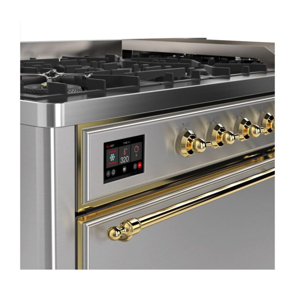 ILVE_UM15FDQNS3SSGLP_Majestic_II_60"_Dual_Fuel_Range_Top_Angle
