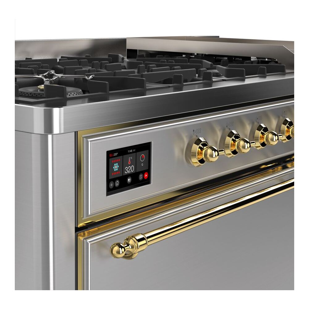 ILVE_UM15FDQNS3SSGLP_Majestic_II_60"_Dual_Fuel_Range_Top_Angle