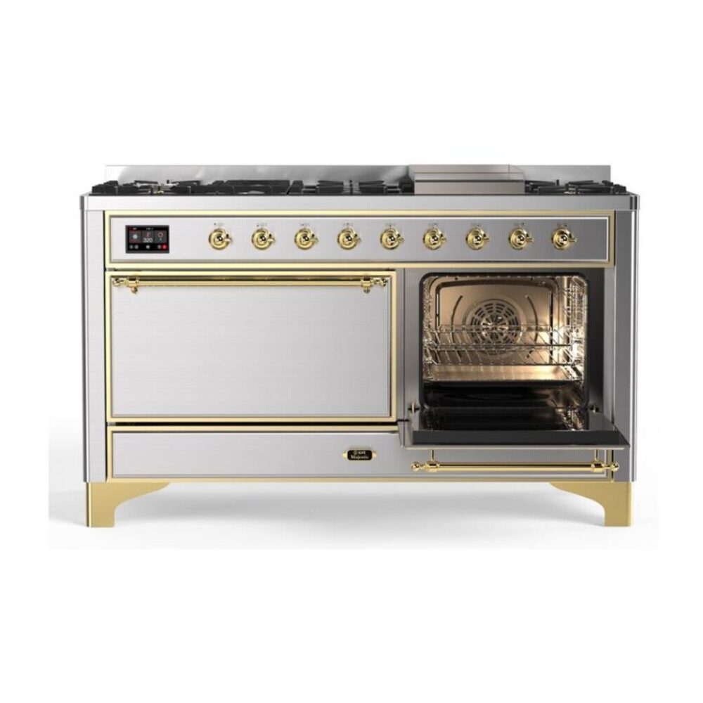 ILVE_UM15FDQNS3SSG_Majestic_II_60"_Dual_Fuel_Range_Right_Angle