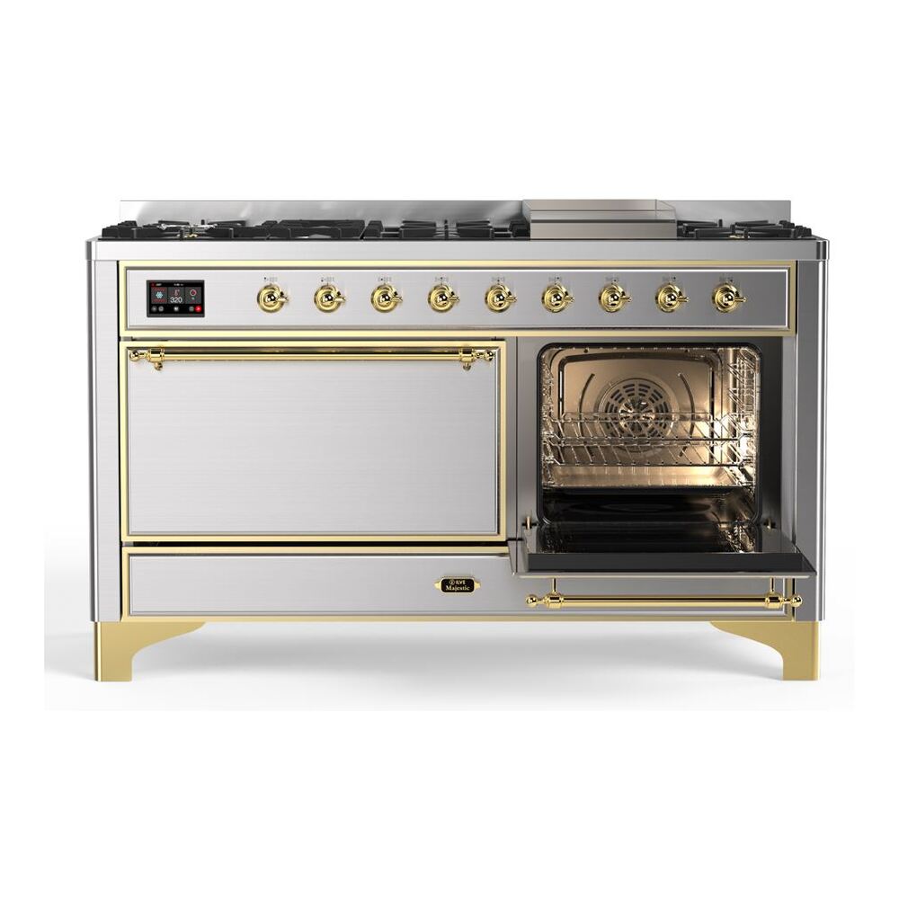 ILVE_UM15FDQNS3SSG_Majestic_II_60"_Dual_Fuel_Range_Right_Angle