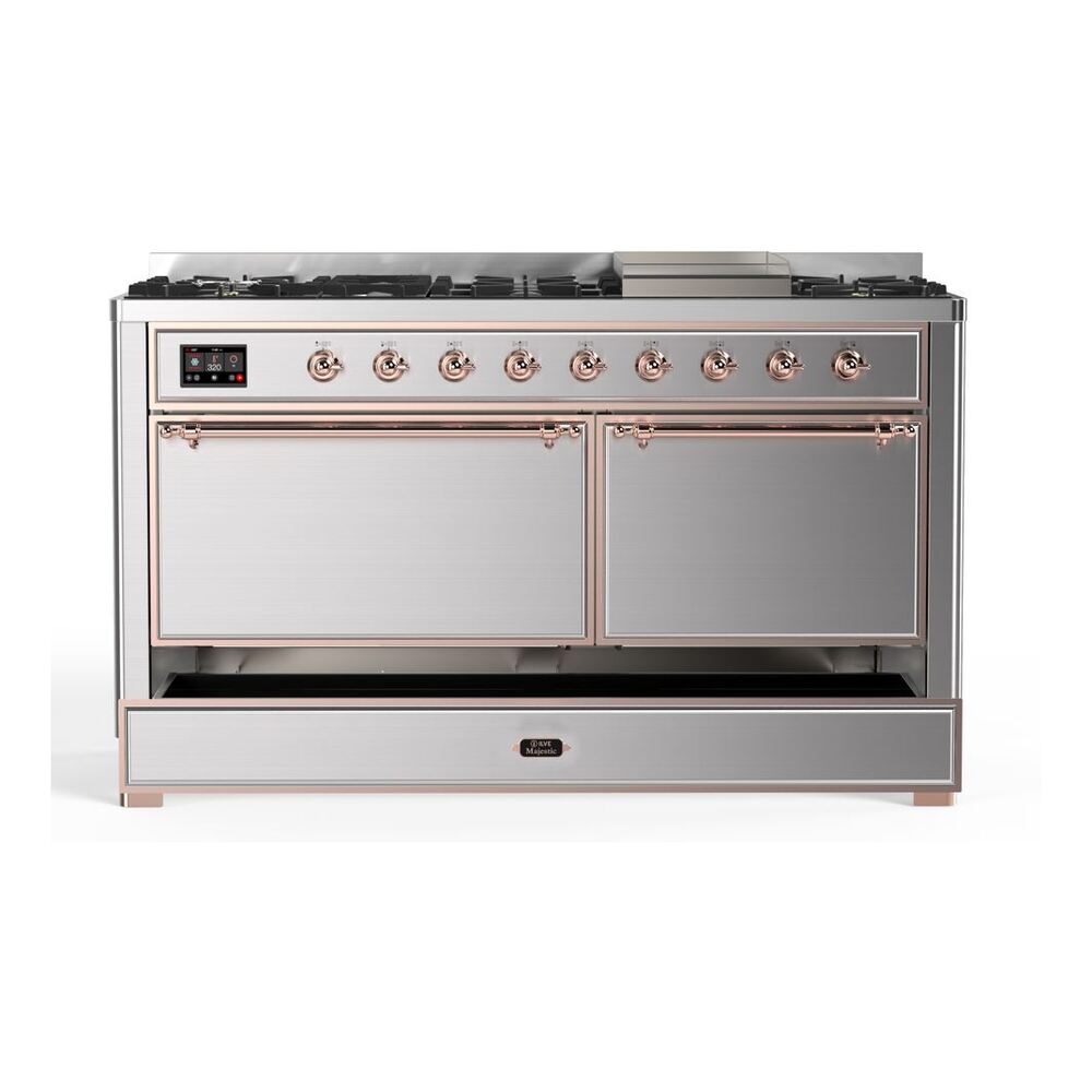 ILVE_UM15FDQNS3SSPLP_Majestic_II_60"_Dual_Fuel_Range_Right_Angle