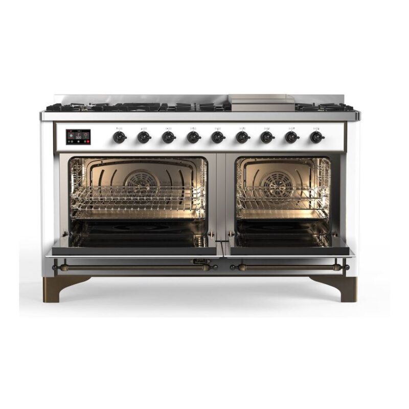 ILVE_UM15FDQNS3WHBLP_Majestic_II_60"_Dual_Fuel_Range_Front_View