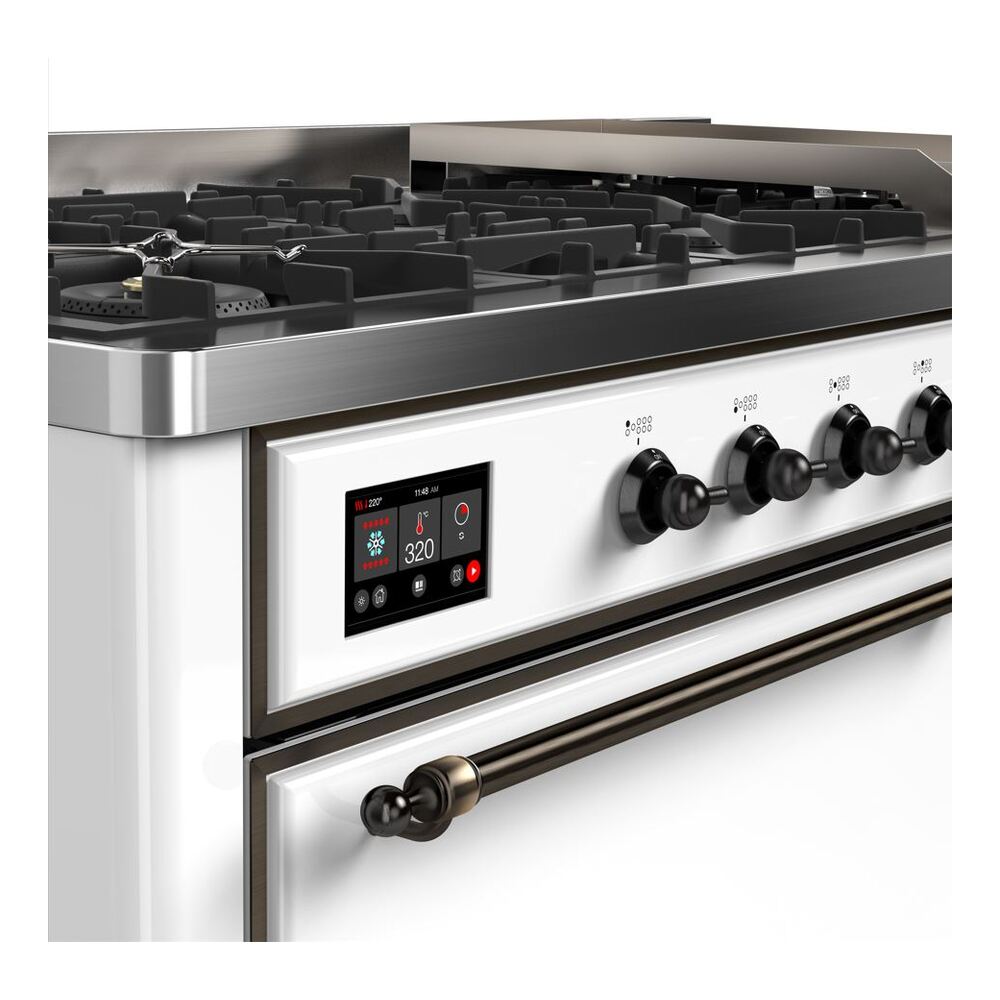ILVE_UM15FDQNS3WHBLP_Majestic_II_60"_Dual_Fuel_Range_Top_Angle