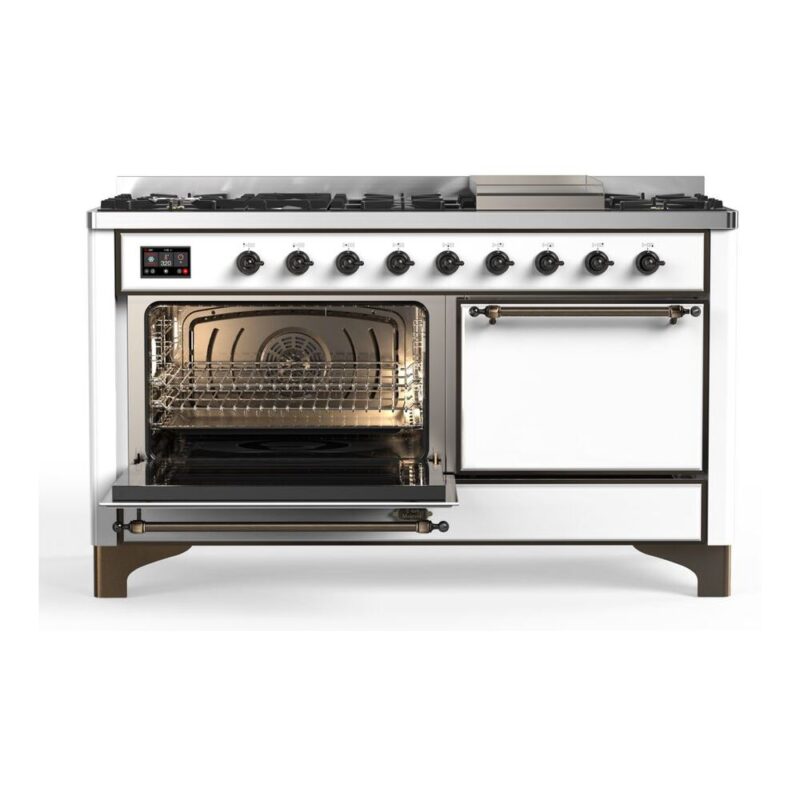 ILVE_UM15FDQNS3WHBLP_Majestic_II_60"_Dual_Fuel_Range_Left_Angle