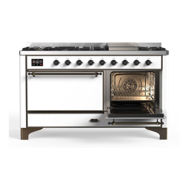 ILVE_UM15FDQNS3WHBLP_Majestic_II_60"_Dual_Fuel_Range_Right_Angle