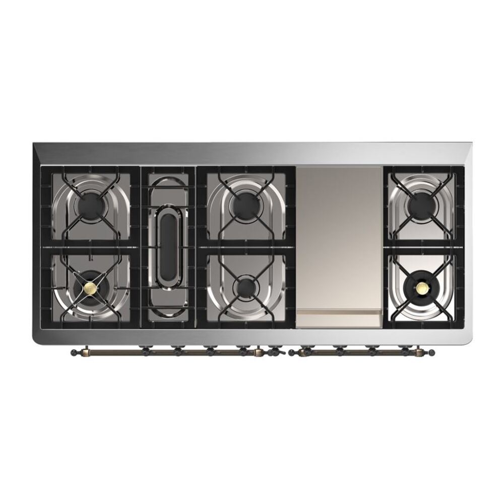 ILVE UM15F Majestic II 60 inch Dual Fuel Range with 9 Burners, Griddle