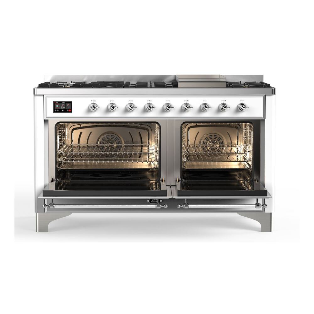 ILVE_UM15FDQNS3WHCLP_Majestic_II_60"_Dual_Fuel_Range_Front_View