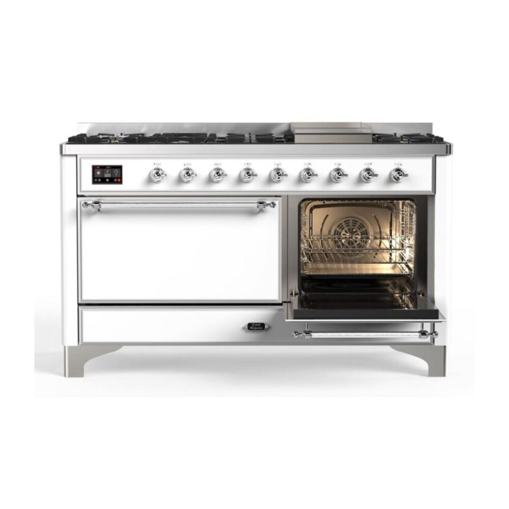 ILVE_UM15FDQNS3WHCLP_Majestic_II_60"_Dual_Fuel_Range_Right_Angle