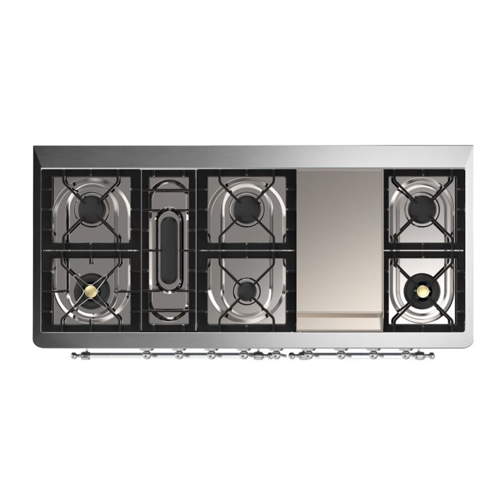 ILVE UM15F Majestic II 60 inch Dual Fuel Range with 9 Burners, Griddle