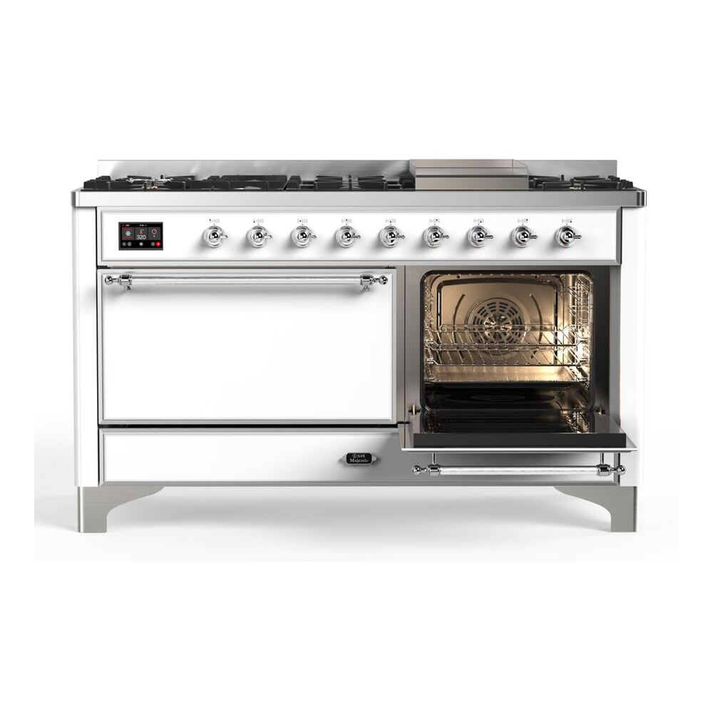 ILVE_UM15FDQNS3WHC_Majestic_II_60"_Dual_Fuel_Range_Right_Angle