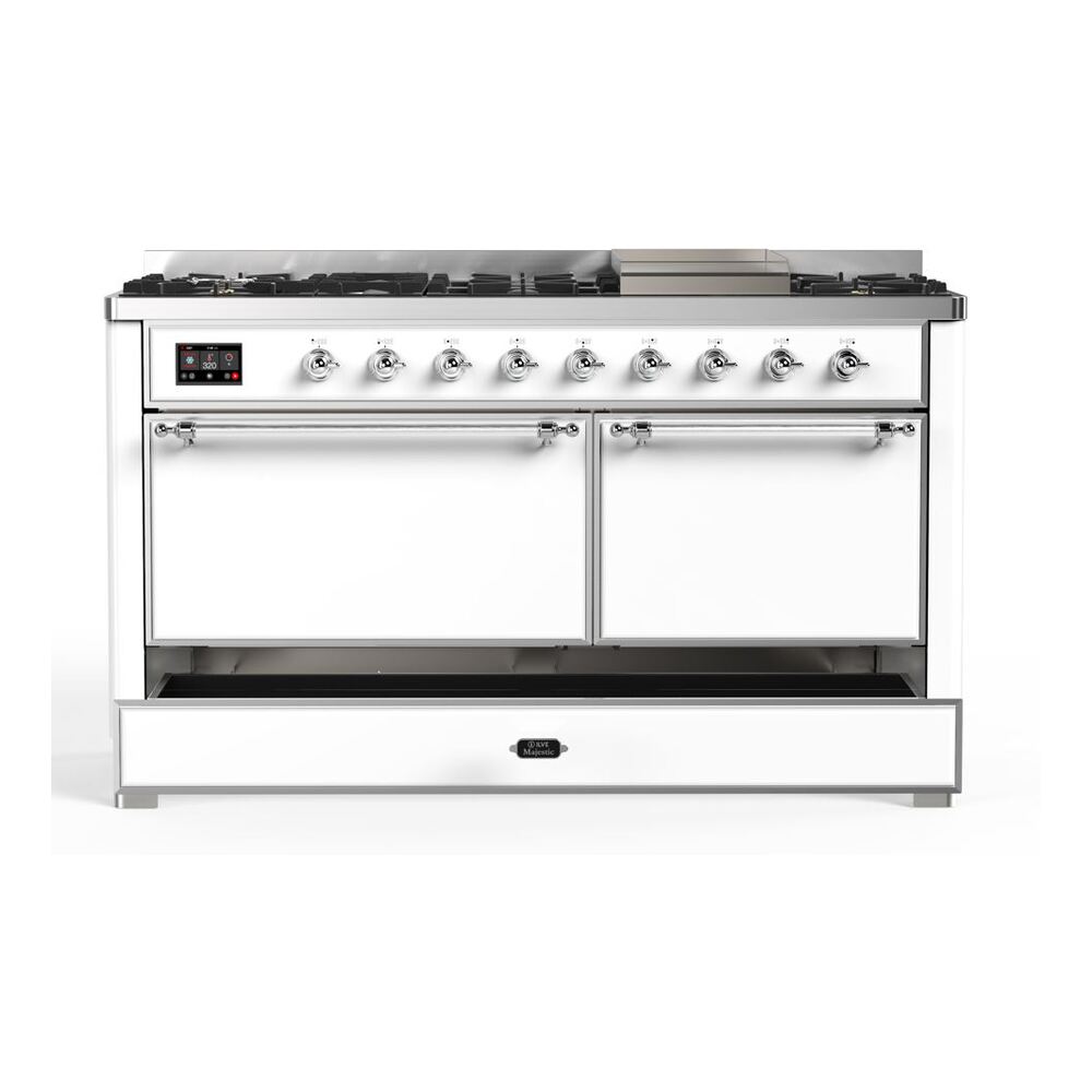 ILVE UM15F Majestic II 60 inch Dual Fuel Range with 9 Burners, Griddle