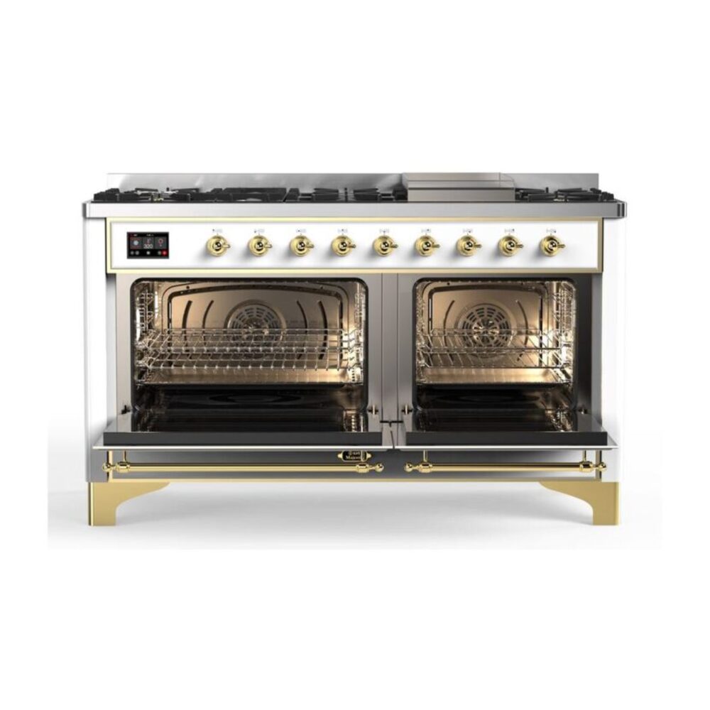 ILVE_UM15FDQNS3WHGLP_Majestic_II_60"_Dual_Fuel_Range_Front_View