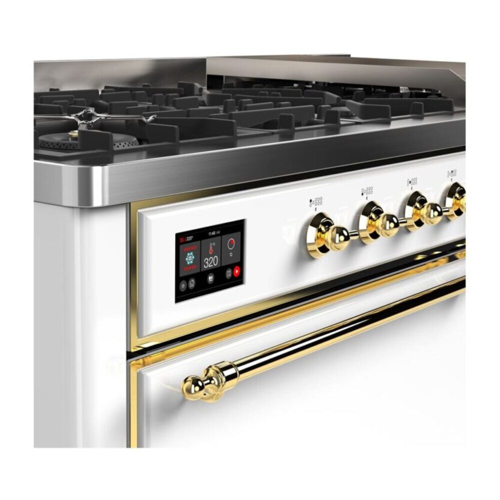 ILVE_UM15FDQNS3WHGLP_Majestic_II_60"_Dual_Fuel_Range_Top_Angle