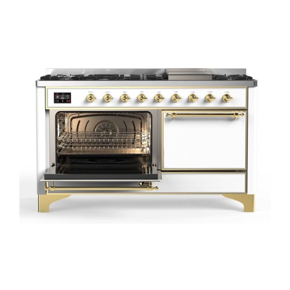 ILVE_UM15FDQNS3WHGLP_Majestic_II_60"_Dual_Fuel_Range_Left_Angle