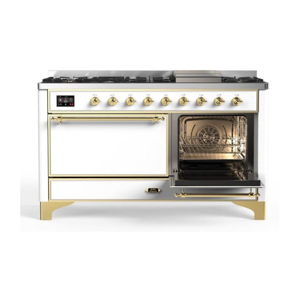 ILVE_UM15FDQNS3WHGLP_Majestic_II_60"_Dual_Fuel_Range_Right_Angle