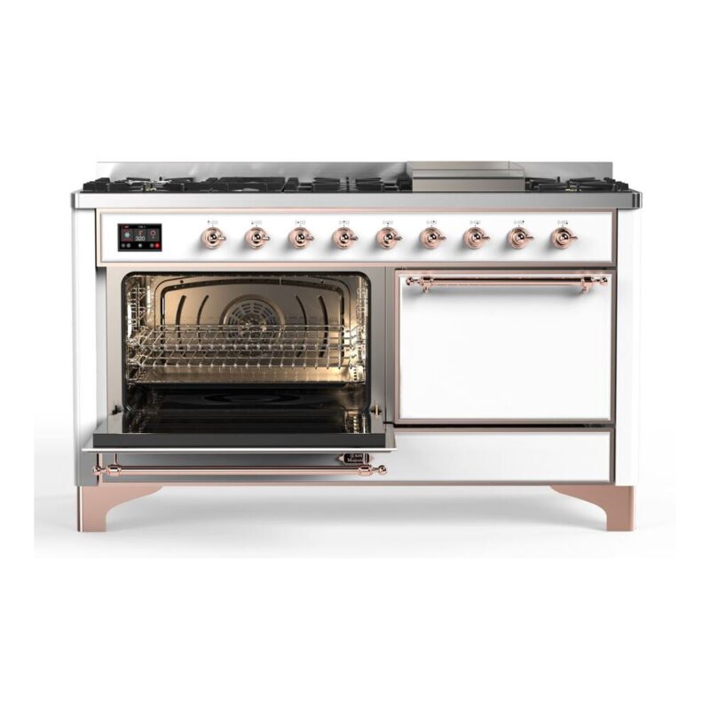 ILVE_UM15FDQNS3WHPLP_Majestic_II_60"_Dual_Fuel_Range_Left_Angle