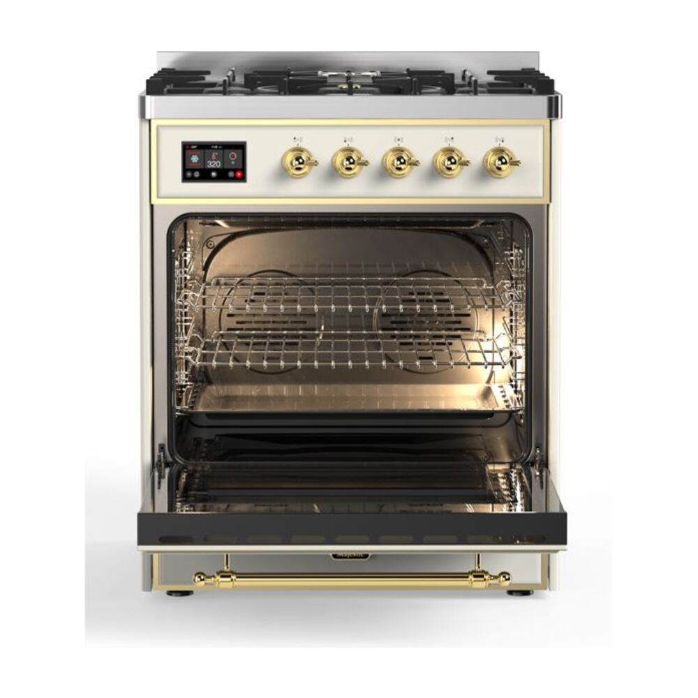 ILVE_UM30DNE3AWGLP_Majestic_II_30"_Dual_Fuel_Range_Front_View