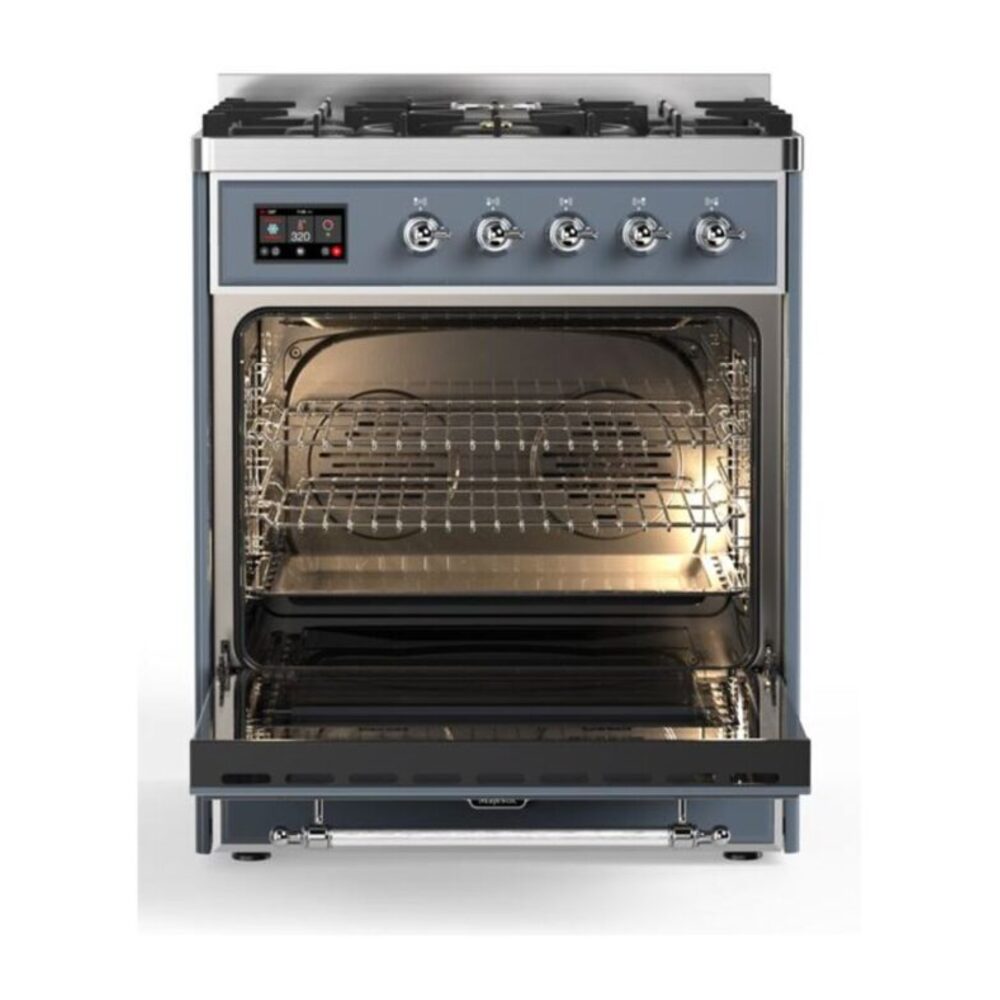 ILVE_UM30DNE3BGCLP_Majestic_II_30"_Dual_Fuel_Range_oven_opened