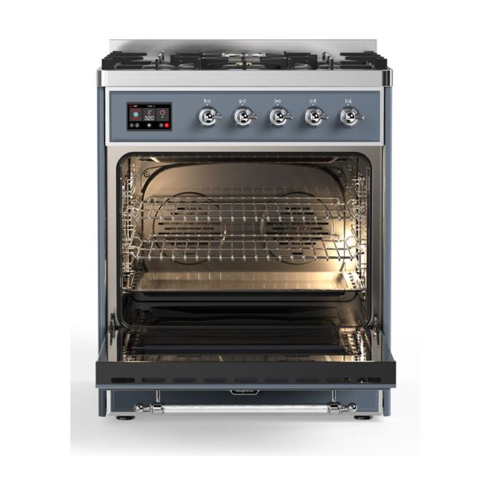 ILVE_UM30DNE3BGC_Majestic_II_30"_Dual_Fuel_Range_oven_opened
